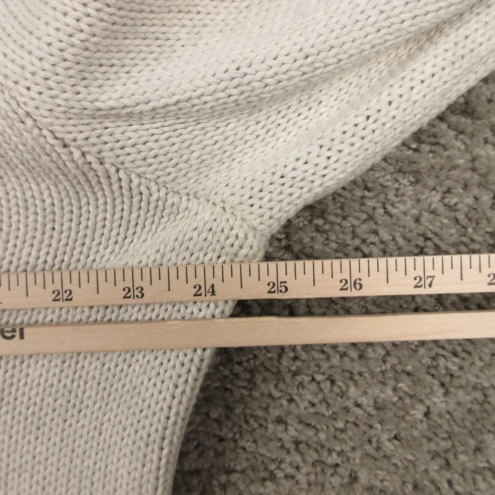 Banana Republic Sweater Mens XL Cream Cable Knit Fisherman 1/4 Button Mock Neck